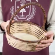 Корзина плетеная круглая 26 см бежевая